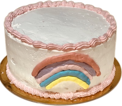 Colorful Rainbow Cake with multiple layers